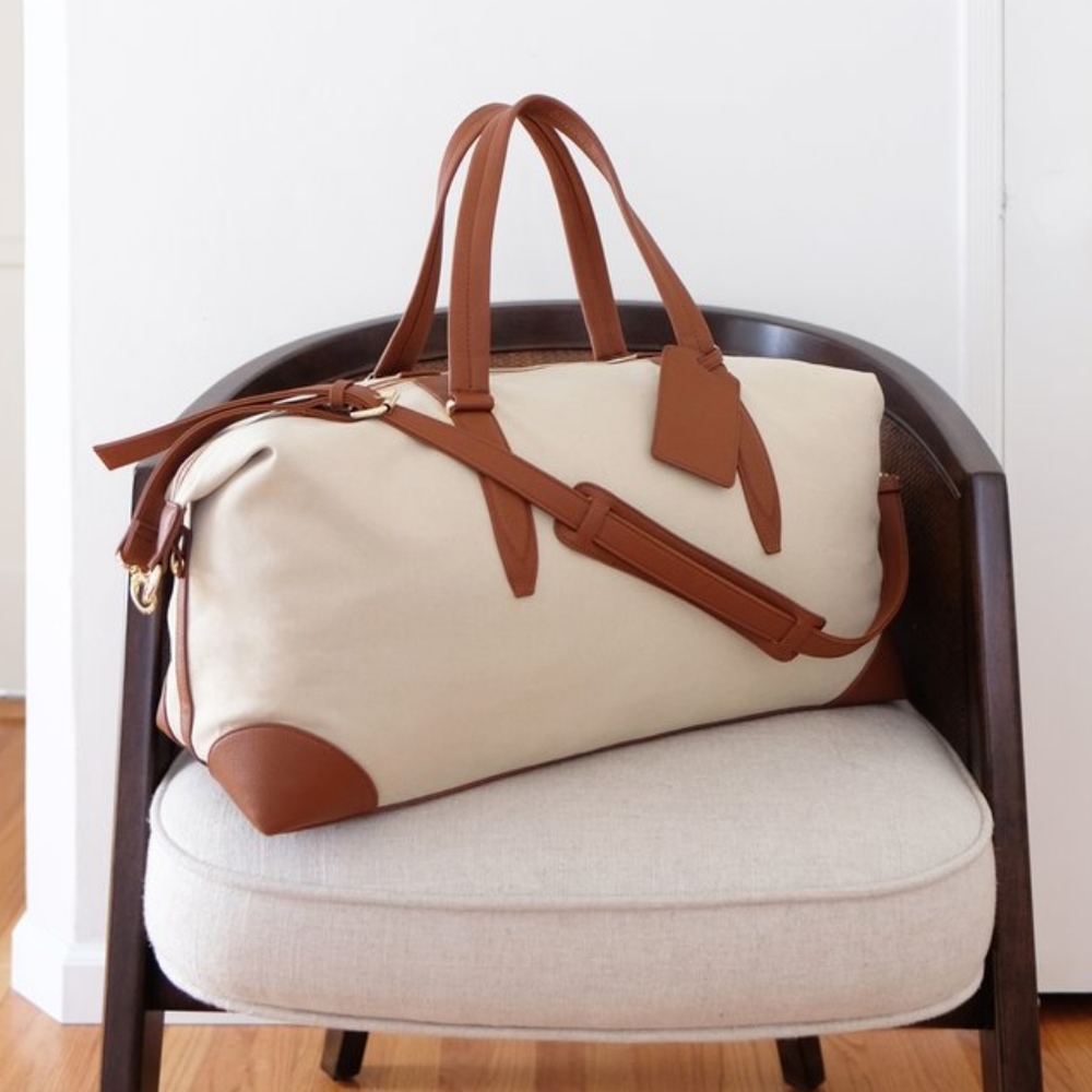 Henny + Lev Off White Canvas Duffle Bag